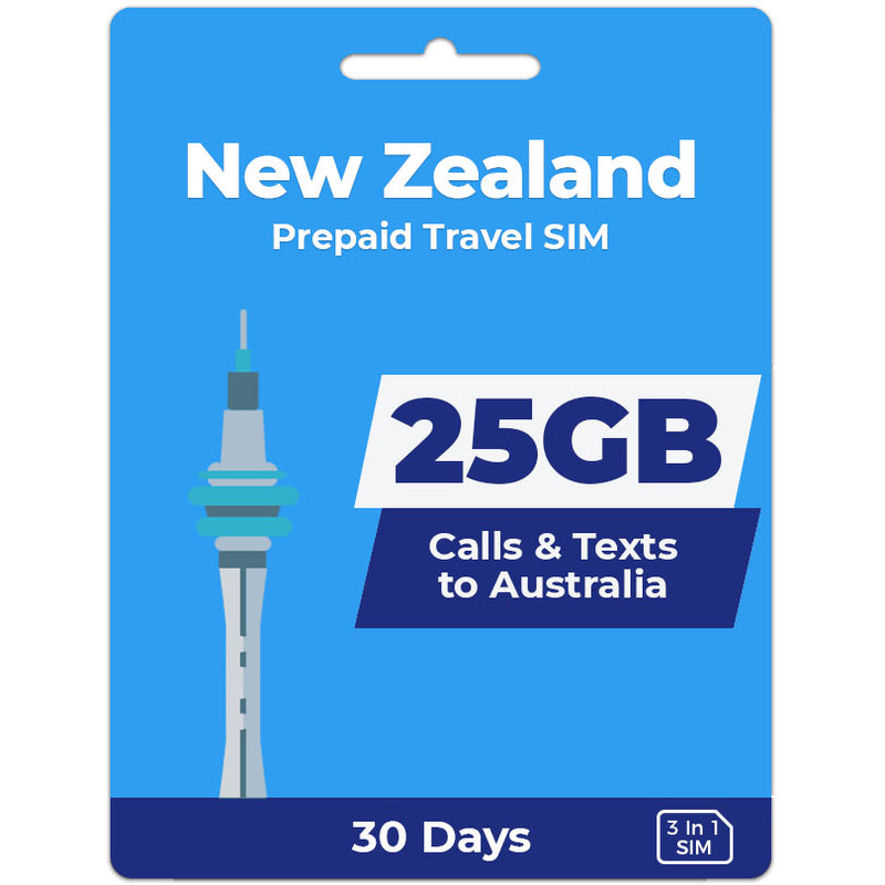 New Zealand Travel SIM Card | 30 Day | 25GB