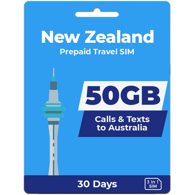 New Zealand Travel SIM Card | 30 Day | 50GB